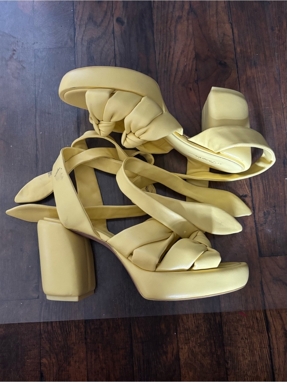3.1 Phillip Lim Yellow Braided Platform Block-Heel Sandals
